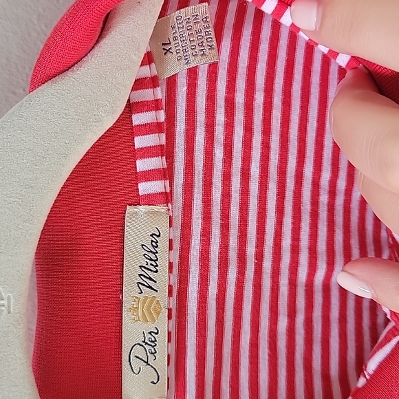 Peter‎ Millar Red and White Striped Polo Shirt Men Size XL - Picture 3 of 6